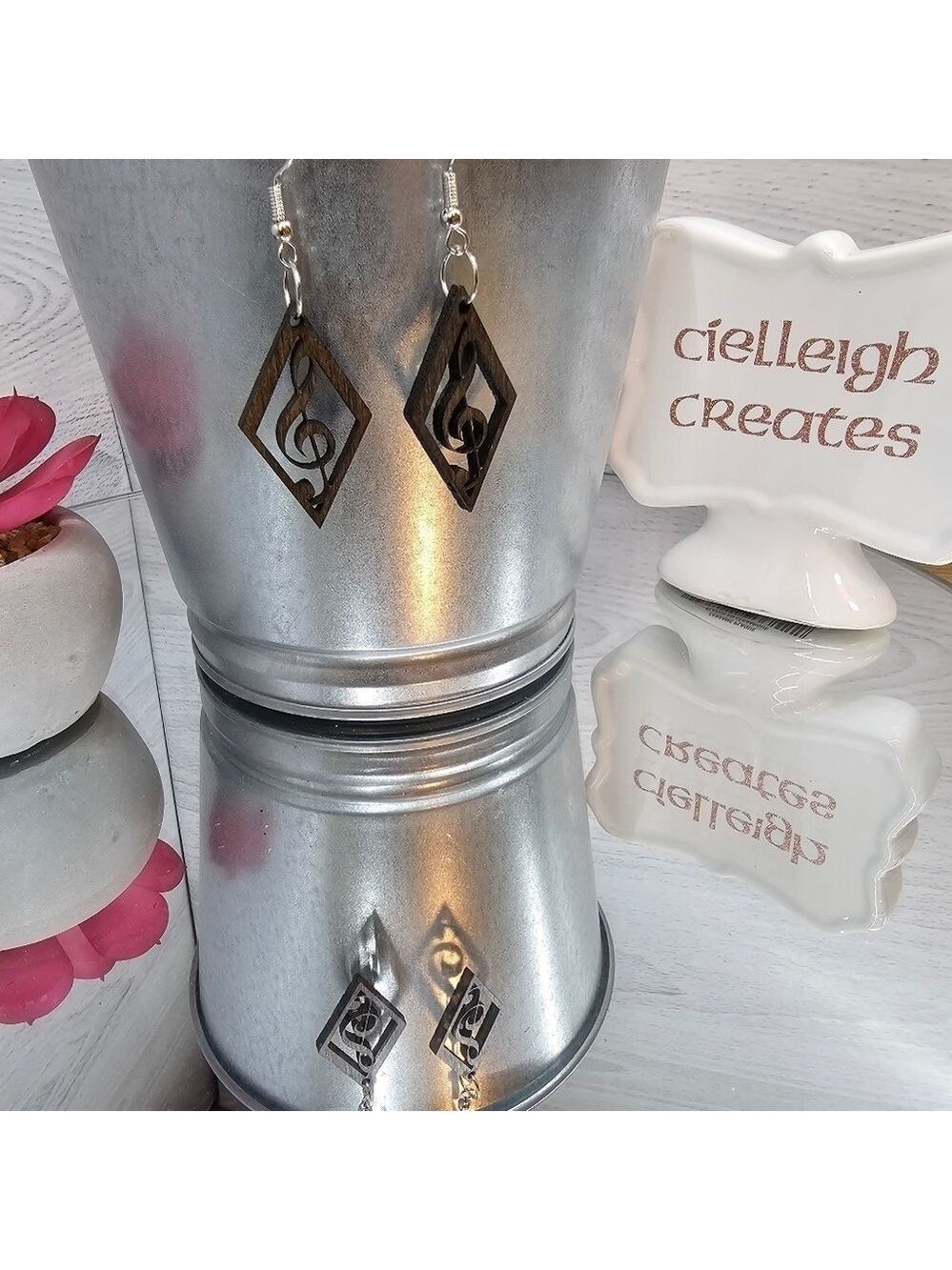 *4 for $25* Laser-cut Musical Wood Earrings Hand Crafted